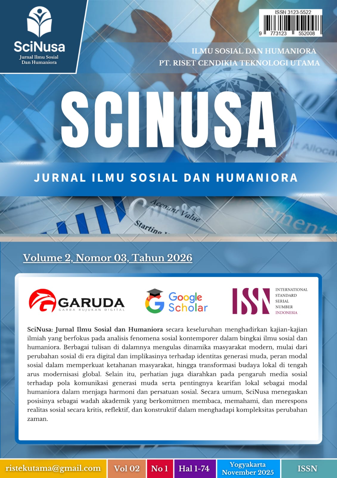 					View Vol. 2 No. 03 (2026): SciNusa: Jurnal Ilmu Sosial dan Humaniora 
				